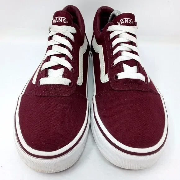 Vans Old Skool Burgundy Canvas Sneaker Skate Shoes - Women's Size 8 - Picture 3 of 9